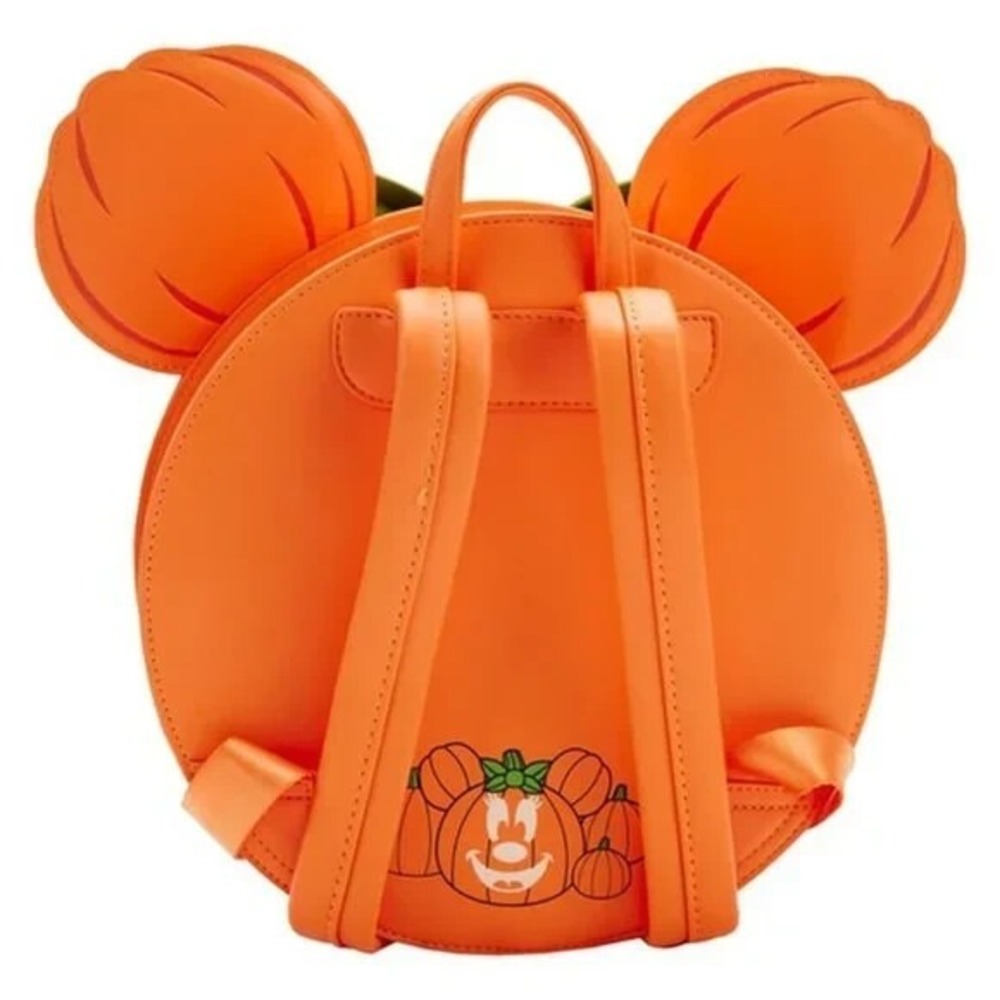 Loungefly Disney Minnie Mouse Glow in the Dark Pumpkin Mini Backpack - Picture 4 of 6
